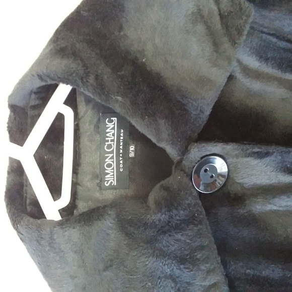 Siomon chang long black ladies coat 9/10 - Picture 2 of 10